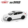 1:32 Tesla Model Y Pull Back Sound and Light Simulation Alloy Car Model Children's Toy Car Ornament Alloy Car Model A963 4