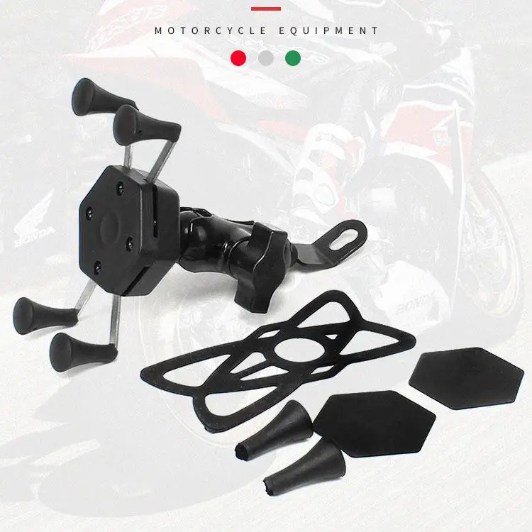 Motorcycle Rear Mirror Mount Mobile Phone Holder Multifunctional Hexagonal X-shaped Gps Bracket For E-bike motorcycle moto rear mirror mount for cellphone motorbike scooter phone holder stand for 4 7 6 7inch mobile devices gps bracket