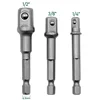 1/4" 3/8" 1/2" Ratchet Wrench Drive Socket Adapter Converter Reducer Air Impact Craftsman Socket Wrench Adapter Hand Tools Set 4