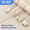 OLAF Type-C/3.5MM Silicone Sleep Wired Earphones In-ear Handsfree With Cable Headphones With Mic Earbuds In-line Control Headset 1