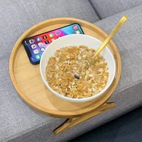Tray Table Sofa Natural Wooden Sofa Tray Practical TV Snack Multifunctional Lazy Fruit Snacks Plate Sofa Armrest Clip-On Tray 1