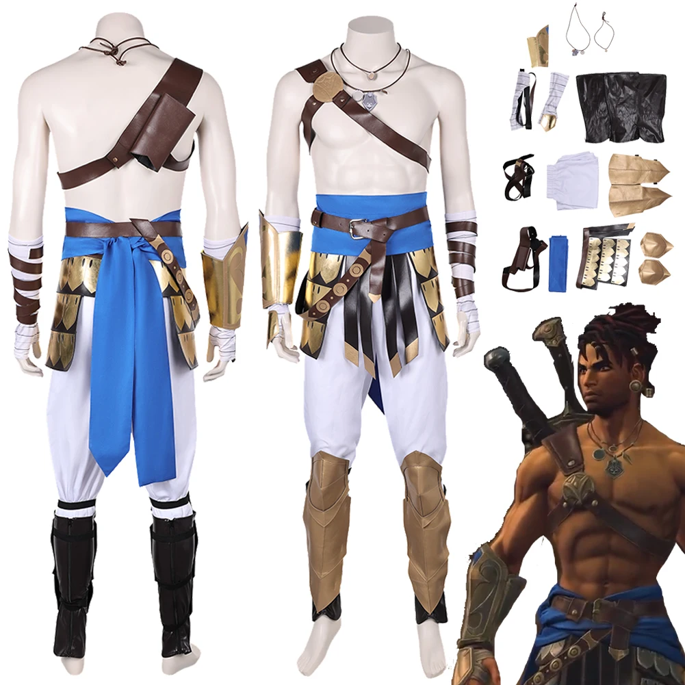 Sargon Cosplay Game Prince Of Persia The Lost Crown Costume Pants Collana Halloween Carnival Roleplay Suit For Men Maschio Adult
