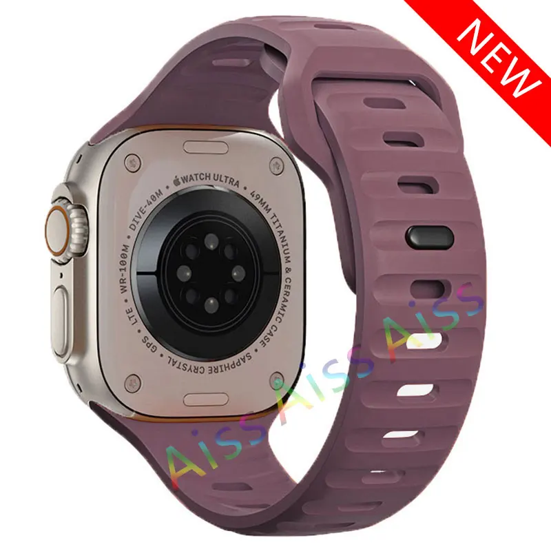 ตัวเลือกสินค้า สายซิลิโคนสีส้มกันน้ำ สำหรับ Apple Watch ทุกรุ่น