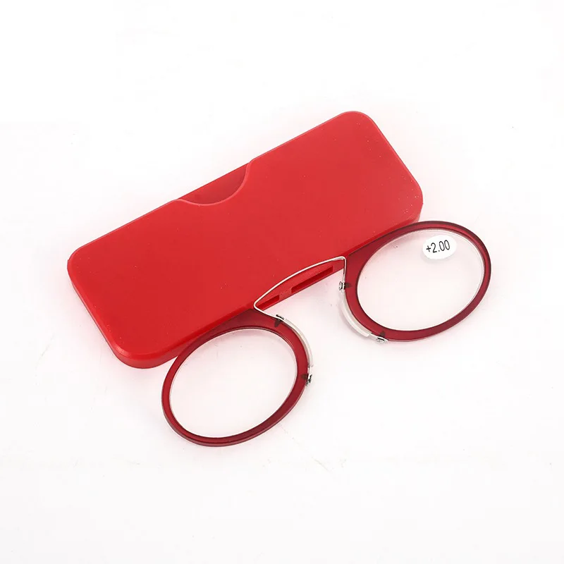 Presbyopic Glasses Stick On Phone MINI Clip Nose Bridge Reading Glasses +1.0 To + 3.0 Portable Presbyopic Glasses With Case Diopter Eyewear