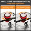 Cooker 10 QT, Stainess Steel Pressure Canner 10 Quart, Explosion-Proof Cookware, Rotating Lock/Unlock Lid, One-handed lid openin 5