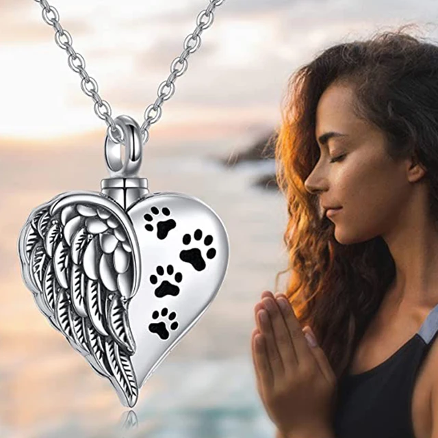 Collana Urna A Cuore Per Ceneri - Ciondolo Commemorativo In Acciaio Inox Per Animali Domestici E Persone Care - Foto 7