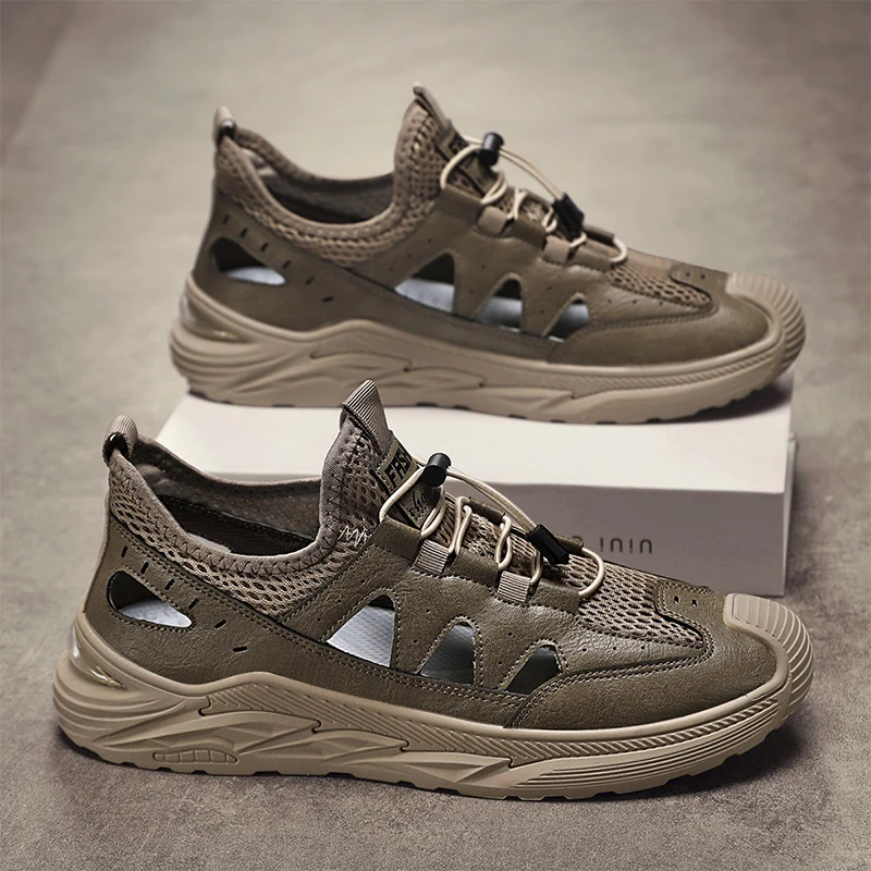 Men Casual Sneakers Vulcanized Shoe Gyms Summer Comfortable Breathable Platform Fashion Hollow Versatile Sandals