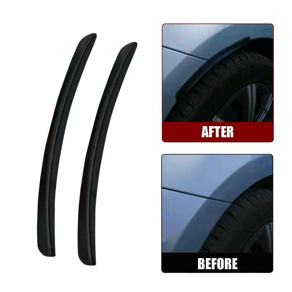 

2Pcs Car Wheel Eyebrow Fender Arch Decorative Strips Fender Vents Protector Cover Universal Car Stickers Exterior Accessories