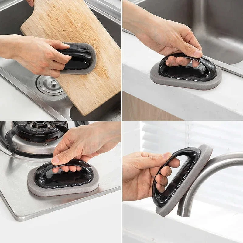 Strong Decontamination Bath Brush Sponge Tiles Brush Cleaning Descaling Knife Pan Pot Cleaner Kitchen Clean Tools