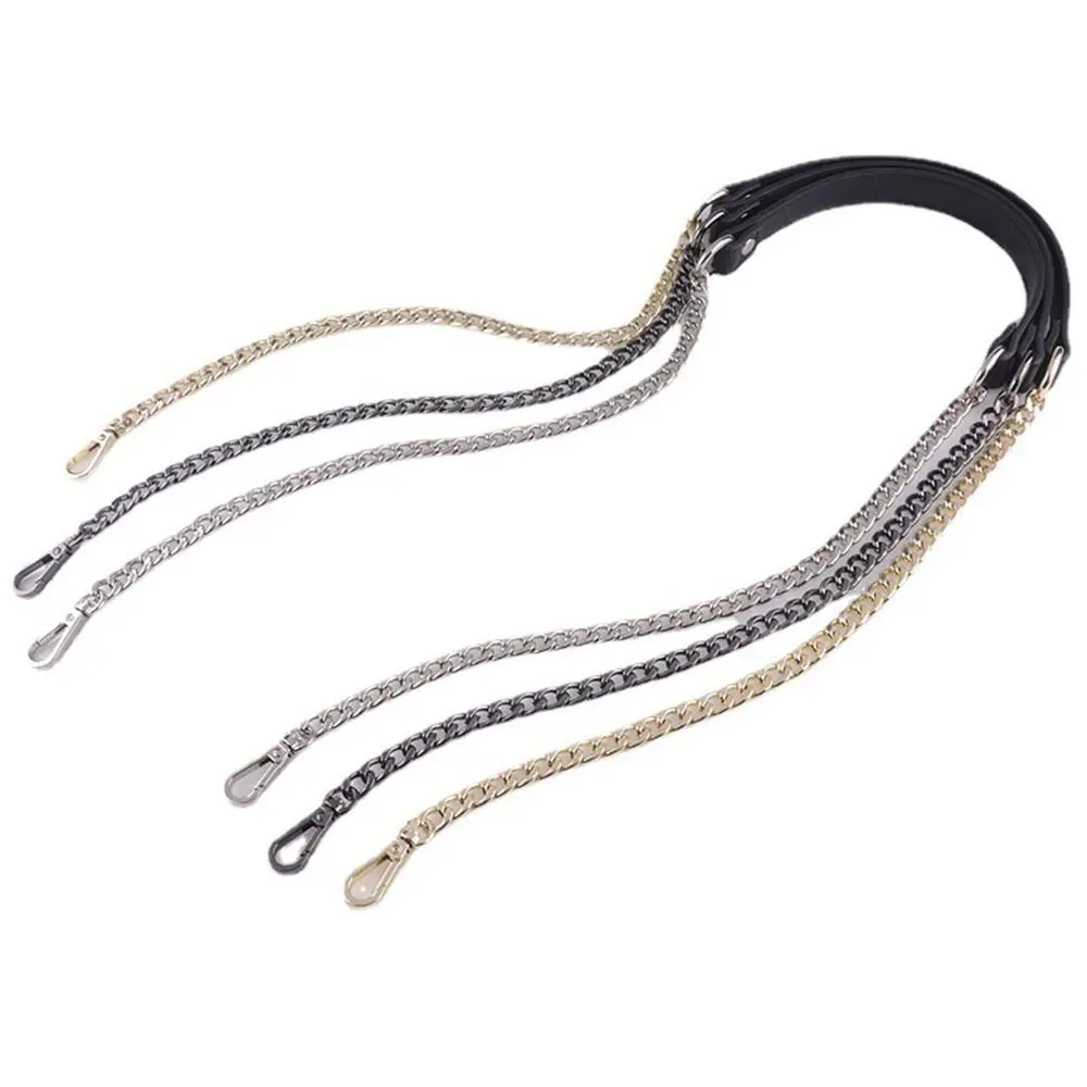 120cm Metal PU Leather Straps for Handbag Purse Chain Belt Bag Replacement Handles Shoulder Straps DIY Accessories