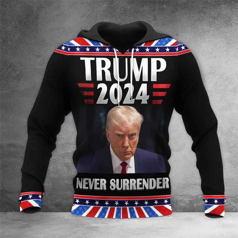 thumbnail image 1 of Sudadera con capucha estampada de Donala Trump Make America Great Again Sudadera con capucha de Trump Election Street Keep A Merica Great de 2024, 1 of 4