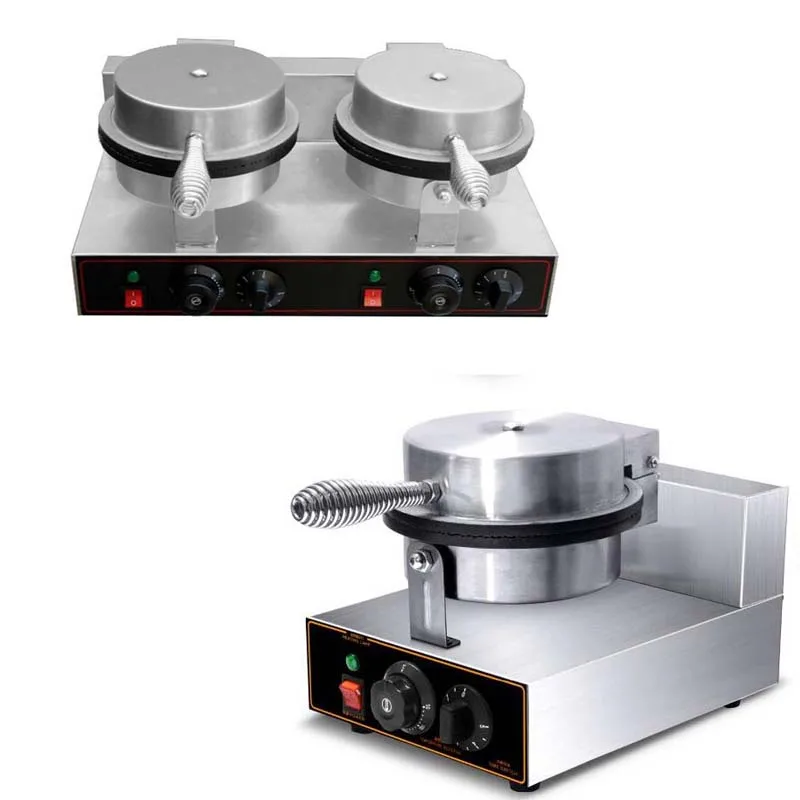 

Commercial Double Head Electric Nonstick Ice Cream Waffle Cone Maker Baker Machine Cone Baker Snack Machine