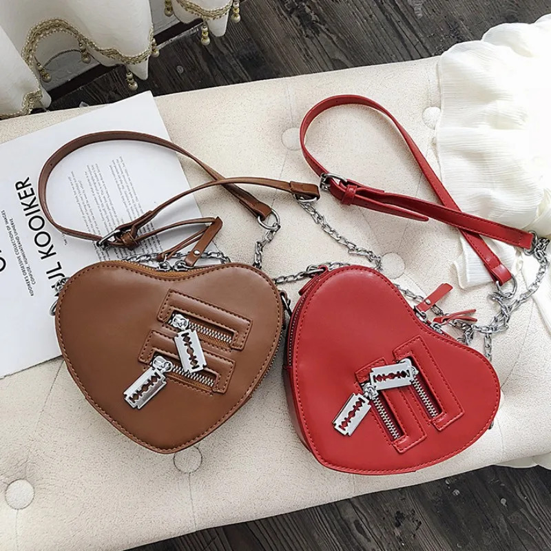 Women's Heart Tote Bag Stone Pattern PU Leather Crossbody Bags Female Small Shoulder Bags Cute Purse Handbags