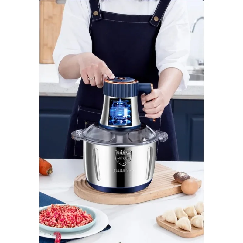 New large-capacity 5L stainless steel automatic meat grinder home blender multi-function cooking machine multi-speed adjustment