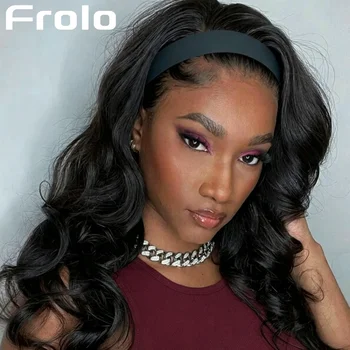 Boby Wave Headband Wigs 250 Density Boby Wave Human Hair Wigs Brazilian Virgin Hair Wear and Go Glueless Wig None Lace Front Wig 1