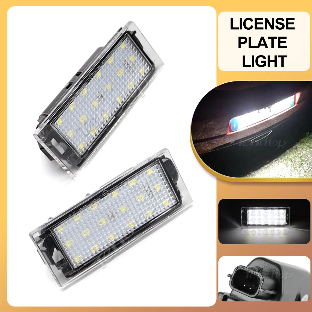 

Full LED License Plate Light For Renault Clio Laguna 2 Megane 3 Twingo Master Vel Satis Car Lights 12V Canbus Error Free Light