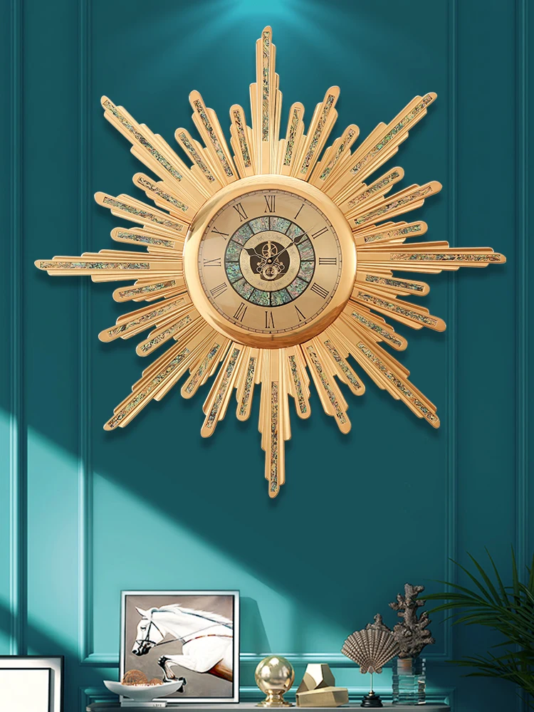 

Luxury Sun Large Wall Clock Modern Design Wall Watch Home Decor Nordic Gold Clocks Living Room Decoration Reloj De Pared