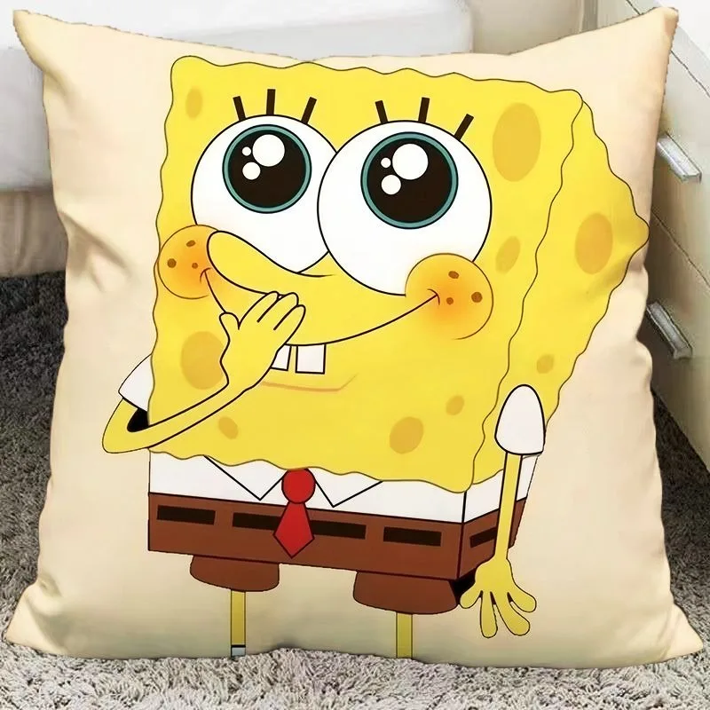 Cartoon Spongebob Squidward Pillowcase Kawaii Home Room Decoration Living Room Sofa Cushion Cover 5
