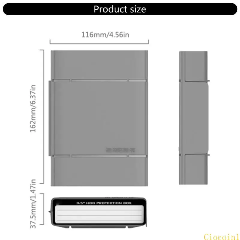 Shockproof Foam-Padded Hard Drive Carrying Case (3.5-Inch) - Multiple Color Options
