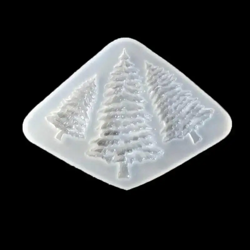 Christmas Tree Resin Jewelry Liquid Silicone Mold Transparent 3D Christmas Tree Silicone Mould DIY Christmas Jewelry Making Mold