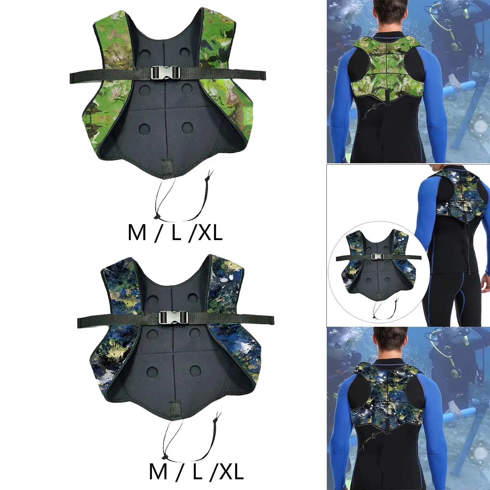 Diving Weight Vest Accessories Professional with 6 Drop Pocket Neoprene Vest for Fishing Water Sports Sailing Scuba Underwater