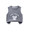 Children's Summer T-shirts Boys Girls Vests Sleeveless Cartoon Tee Tops 100% Cotton Comfortable Kids T-shirt Clothes Fashion New 3