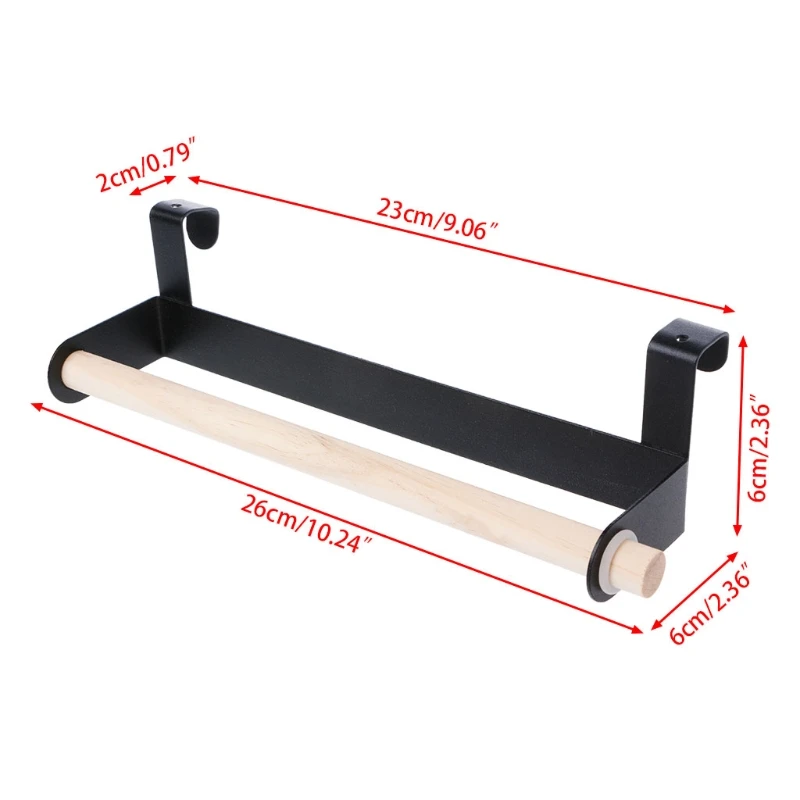 Kitchen Roll Paper Storage Rack Towel Holder Tissue Hanger Under Cabinet Door