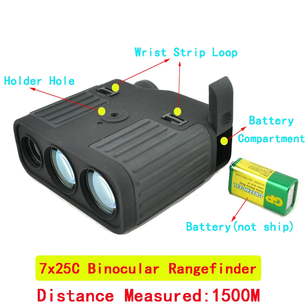 Visionking 7X25 Golf Laser Binocular Rangefinder LCD 1500M Distance Meter Outdoor Professional Hunting Tester FOV 8 &deg; Telescope