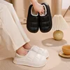 Waterproof Non-Slip Winter Home Shoes Women Comfort Soft Sole Plush House Slippers Woman Solid Color Warm Cotton-Padded Shoes 5