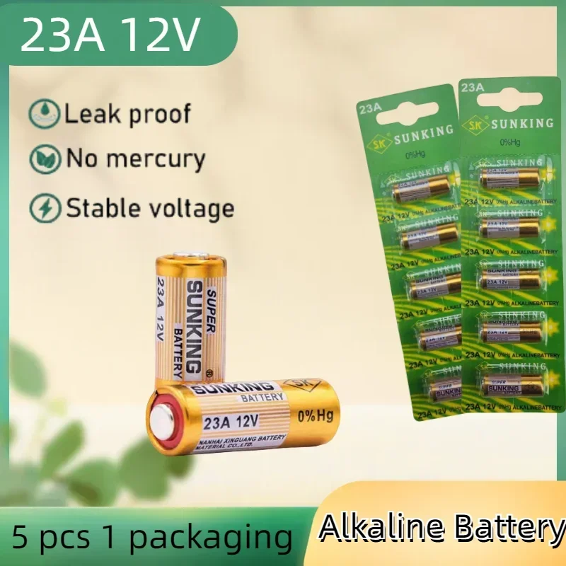 5 Pz 23A 12V Batteria Alcalina 23Ga A23S E23A El12 Mn21 Ms21 V23Ga L1028 Gp23A Lrv08 Per Telecomando Campanello Clock Keys