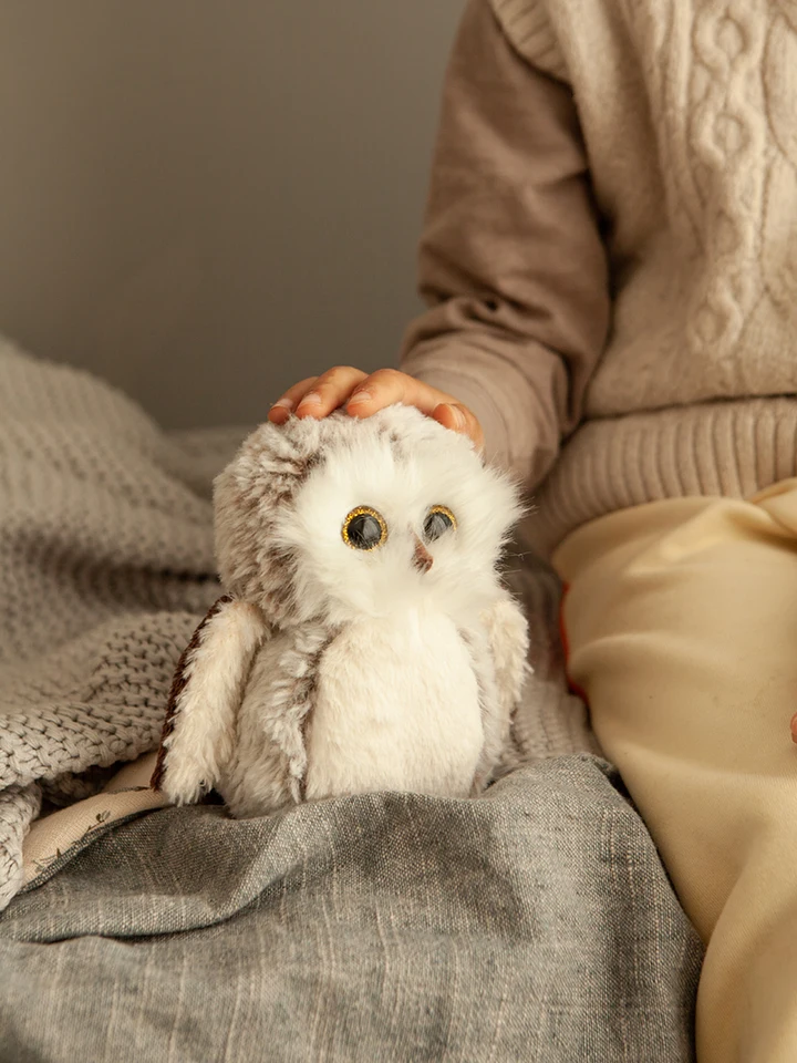 フクロウのぬいぐるみキーホルダー、動物のぬいぐるみ、かわいい