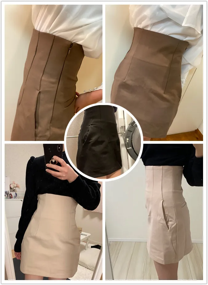 wrap skirt GKGJ New Fashion Spring Summer Solid Slim Folds Above Knee Sexy Mini Skirts Womens Clothing Faldas Temperament Korean Style Japan Style Jupe tutu skirt