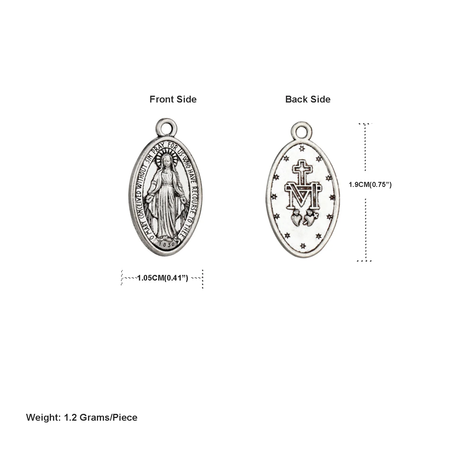 Diyalo 50 Teile/los S/M Medalla Milagrosa Unsere Liebe Frau Anhänger Charms für DIY Halskette Armband Beten Rosenkranz Rosenkranz Schmuck machen Teil – Detail 1