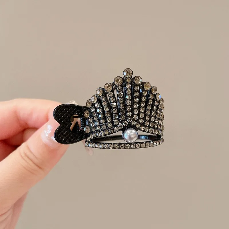 Hohe Pferdeschwanz-Clip, festes Artefakt, Damen-Perlenkrone, Haarspange, Haar-Accessoire, Damen-Haarspange, Haar-Accessoire – Detail 2