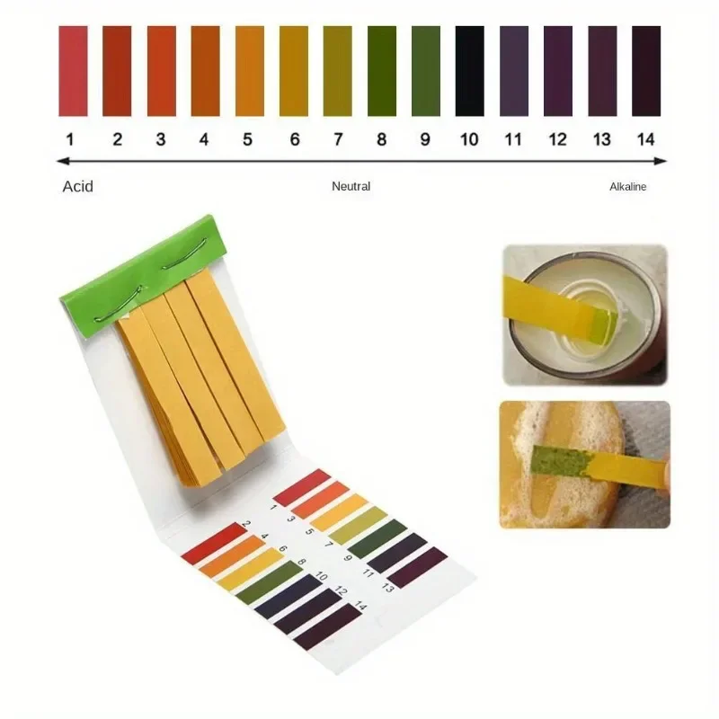 Aquarium Test Strips Aquarium Water Quality Testing Agent 1set PH Test Strip 1-14 Indicator Paper Lab Litmus Tester 80in1 Kit for Aquarium Fish Tank Water Food Pool Testing Alkaline Acid