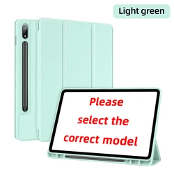 Versatile Tablet Cover with Pen Slot and Adjustable Stand for S9FE Plus 12.4inch (Light green)