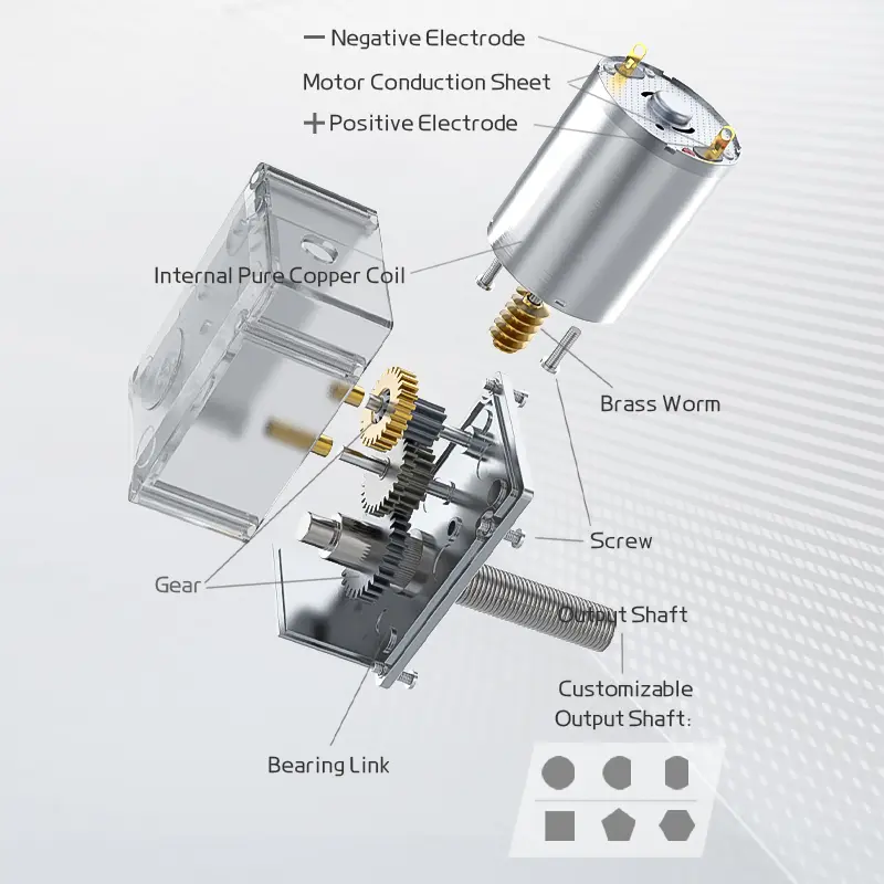 JGY-370-M8 Screw Shaft Micro Turbine Worm DC Reduction Motor 12V/24V Speed Regulation 1RPM~375RPM Self-locking Small Motor image 6