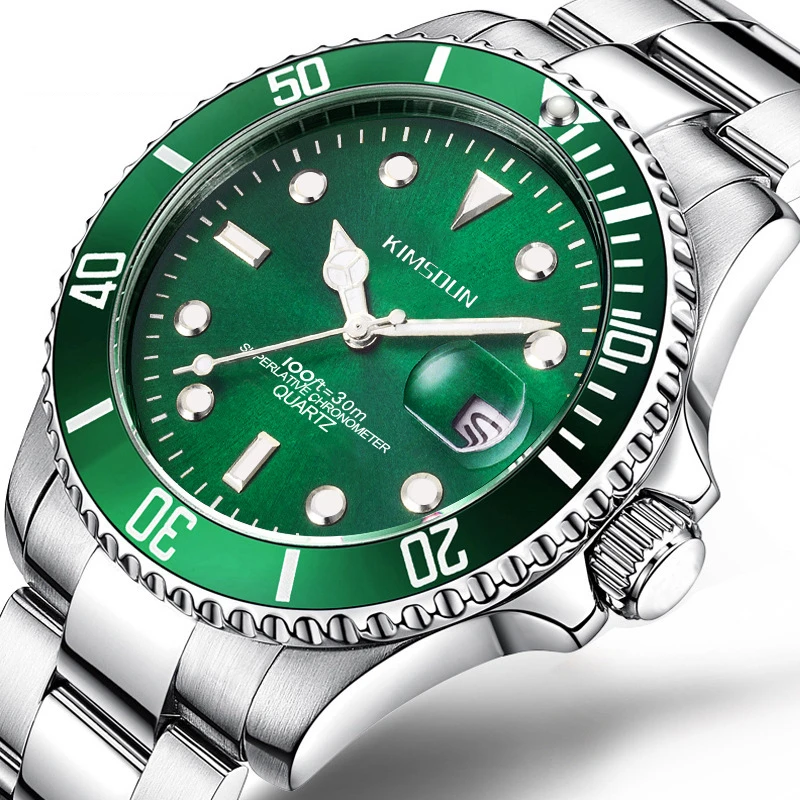 Kimsdun Watches for Men Submariner Watch Business Luminous Quartz Wristwatch Luxurious Watches Luxury Gift Choices Alloy Watch