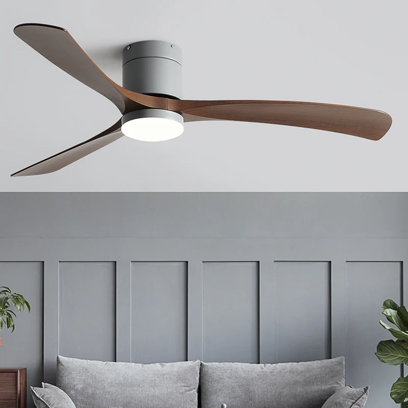 46Inch Low Floor Ceiling Fan Light Modern ABS Blade DC Remote Control Led for Restaurant Bedroom 110V 220V