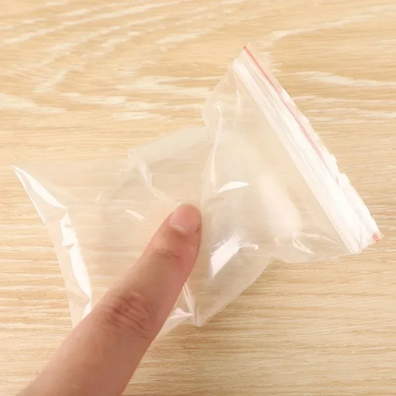 Multi Size Small Zip Lock Plastic Bags Universal Reclosable Self Seal Plastic Reclosable Poly Bags Vacuum Fresh Pouch 100Pcs