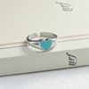 Bague Girlbible en argent sterling 925 pour femme, couple, minimaliste, faite à la main, rétro, avec pierre noire, bijoux de fête, cadeau, anti-allergie