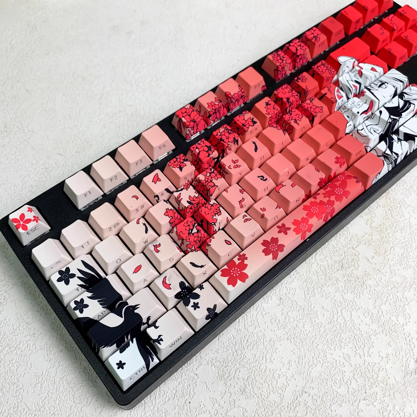 XVX Raven Sakura Keycap Cherry Profile Dye Sub Side Print