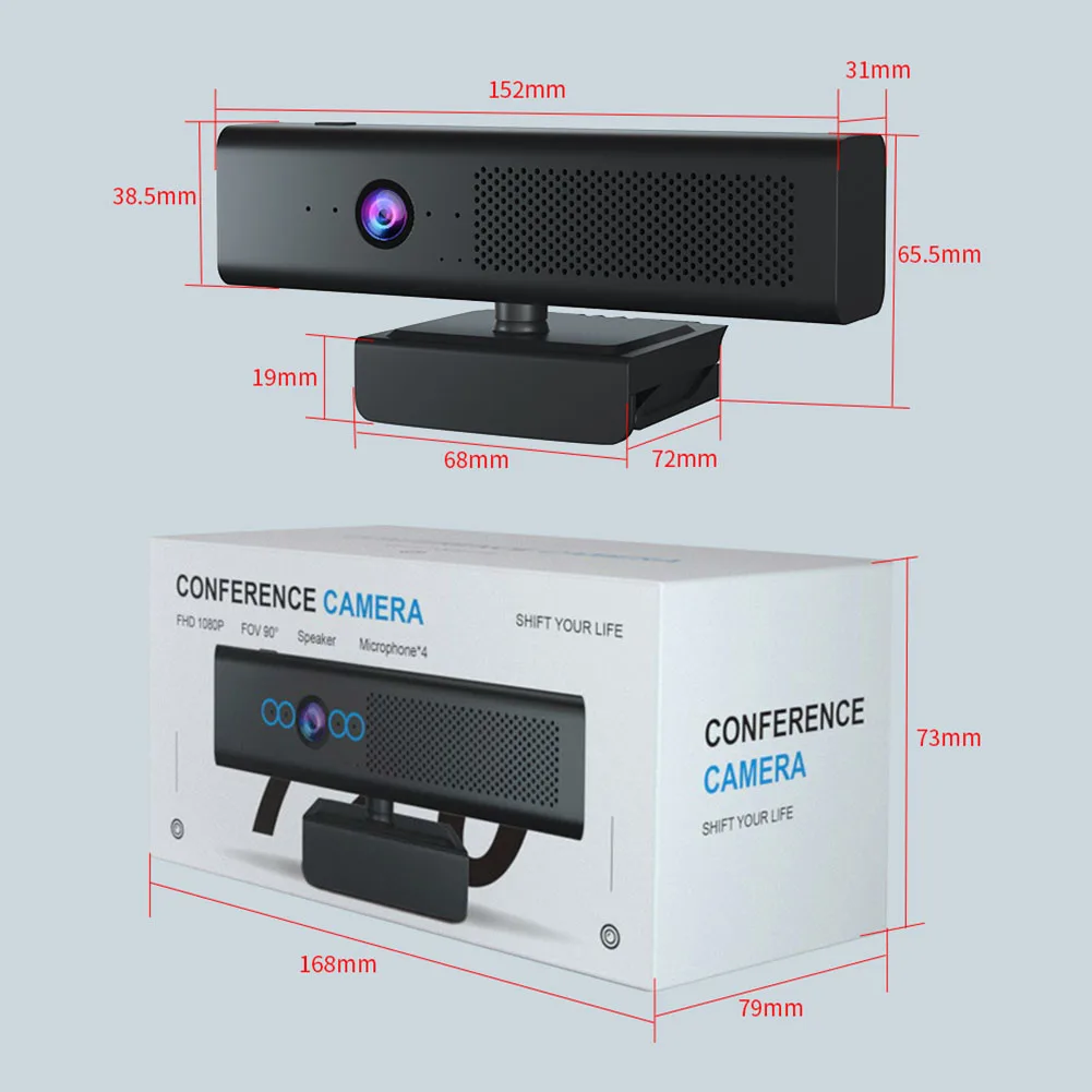 1080P FHD Web Camera 3 in 1 30fps Conference Computer Webcam with Speaker Microphone Magnetic Computer Webcam for Live Broadcast