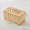 Crystal Tissue Box Nordic Fashionable Office Table Napkins Storage Box Bar Gold Diamond Holder Living Room Bedroom Decor Gift 6