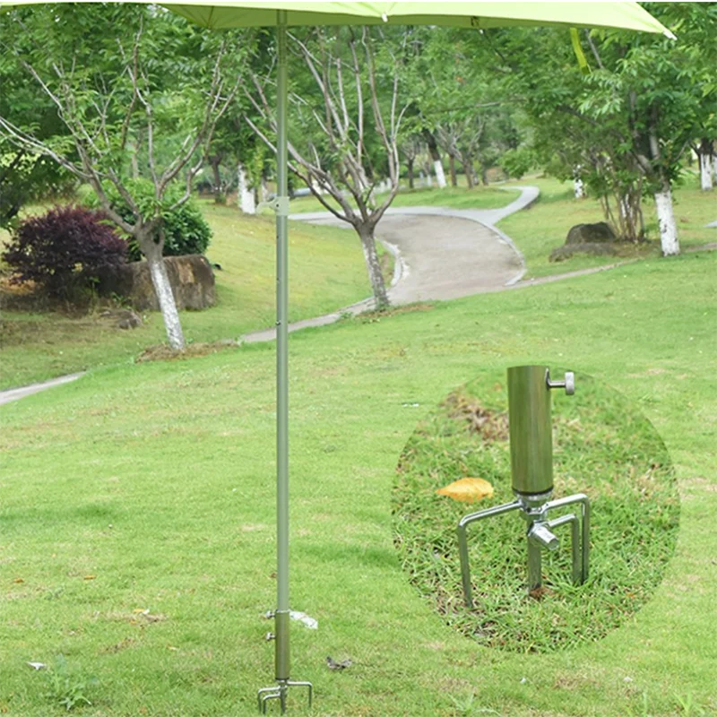 Durable Stainless Steel Beach Umbrella Anchor with Wind Protection Base