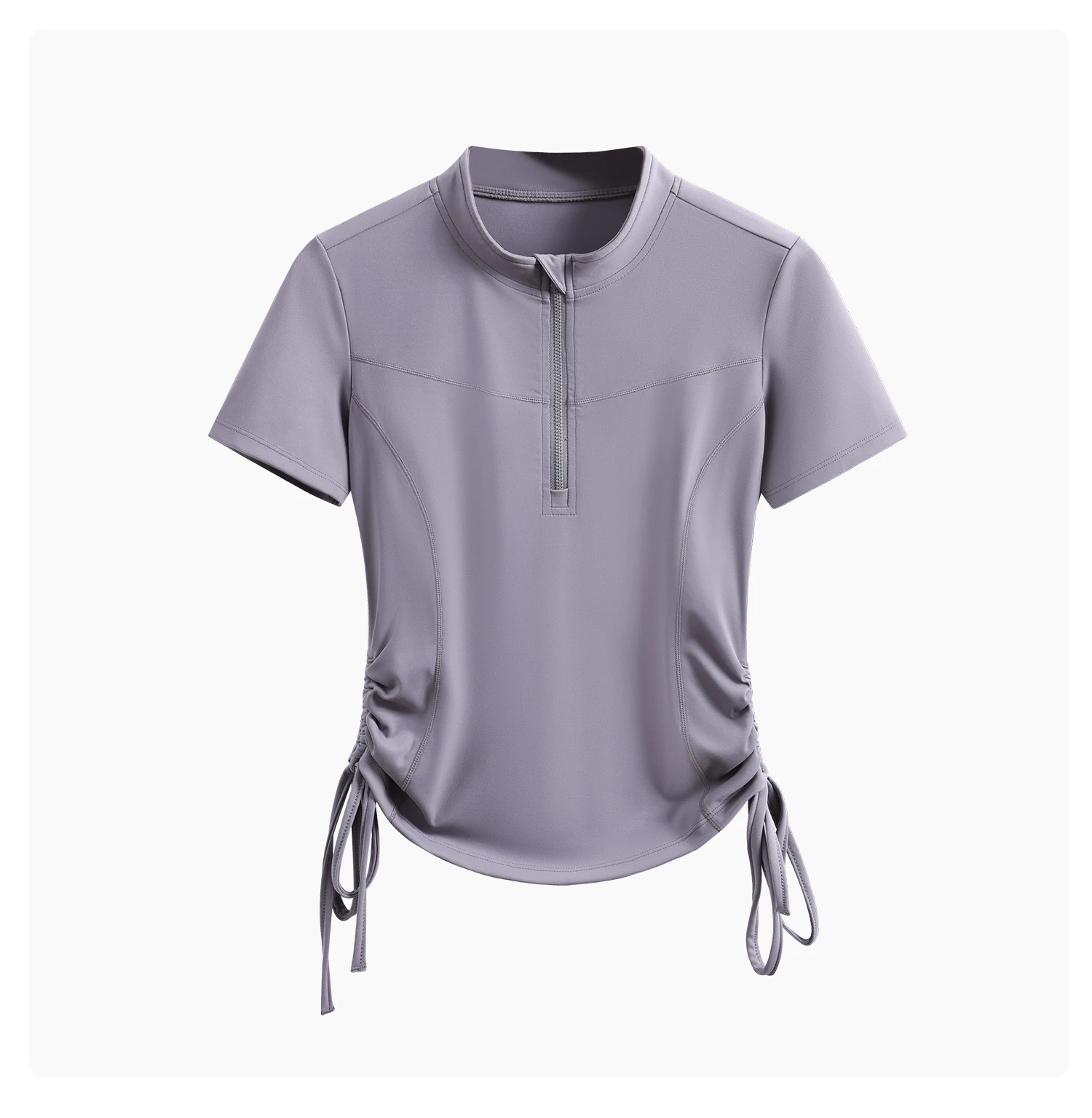 DRUR Yoga Shirts Frauen Kurzarm Zipper Sport Tops Atmungsaktive Fitness T-Shirt Weibliche Gym Kleidung Lauf Top Yogawear 2025 – Detail 5
