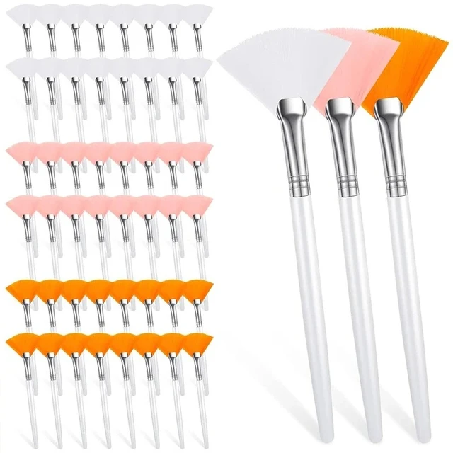 3/6/12 Pieces Facial Fan Mask Brushes Soft Mask Brush Applicator Esthetician Facial Mask Brushes For Women Girls Cosmetic Tools