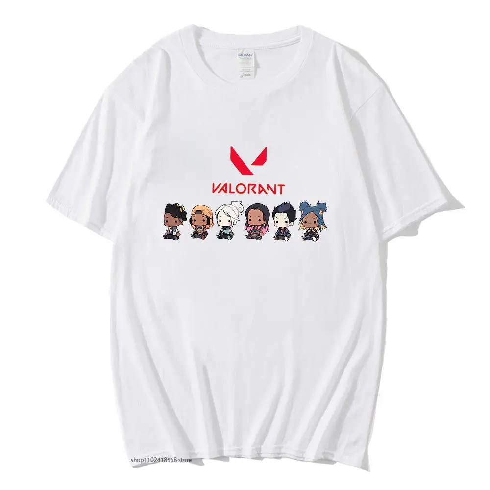 

Valorant Anime Tee Jett Killjoy Shirt Streetwear Women Tshirt Cute Cartoon Anime Print Top Unisex 100% Cotton Oversized T Shirt