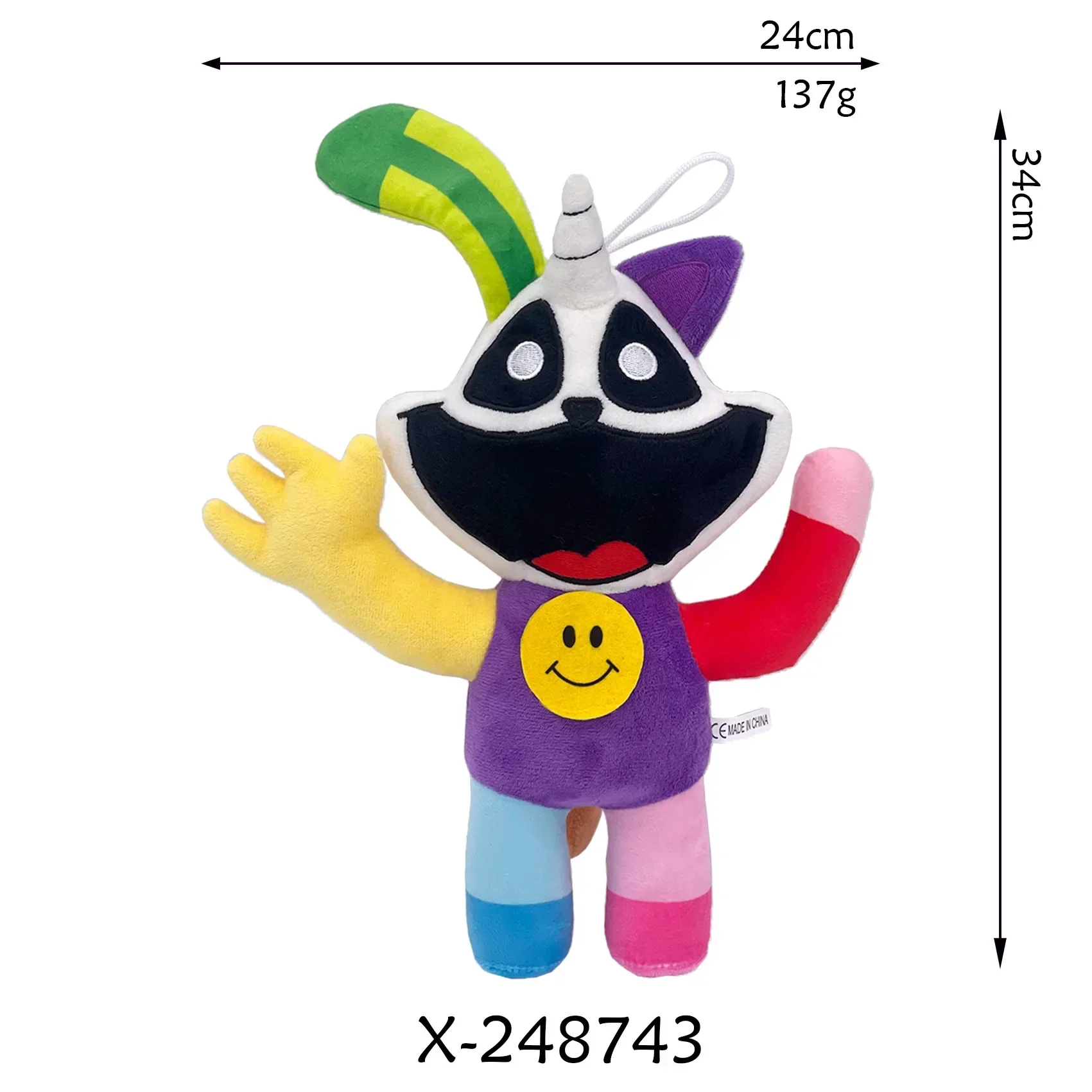 Catnap 플러시 Zoonaly 플러시 스마일 크리터 플러시 장난감, Catnap Bearhug 플러시 장식, 귀여운 부드러운 봉제 장난감, 어린이를 위한 25cm