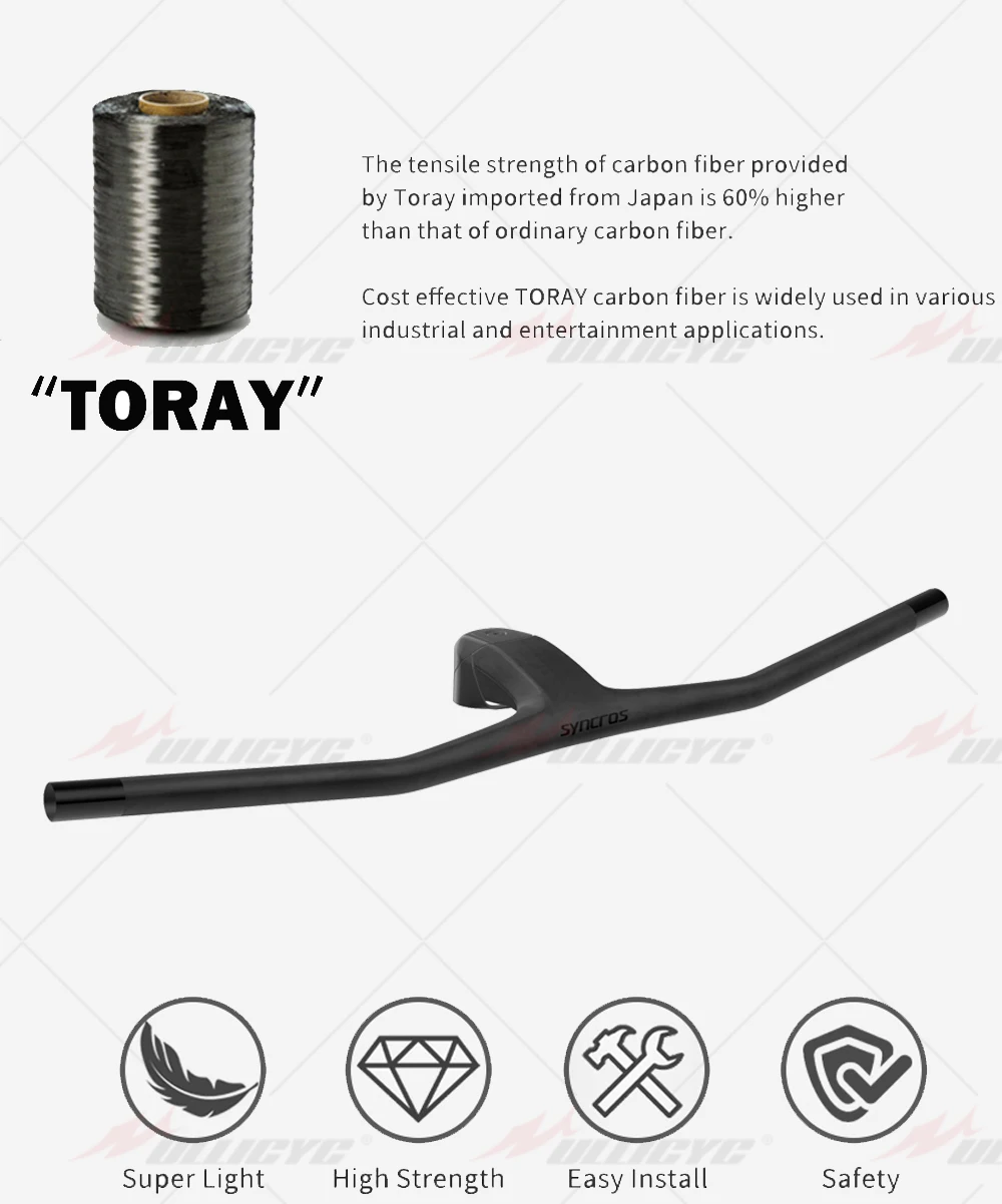20° Full Carbon Fibre Integrated Cockpit MTB Handlebar Bicycle